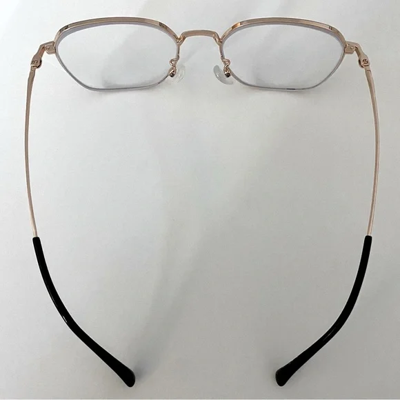 Bundle of 3 Retro Square Metal Wire Frame Glasses in Gold, Rose Gold & Black